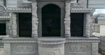 汕尾 芝麻灰高档墓碑，土墓，可定制