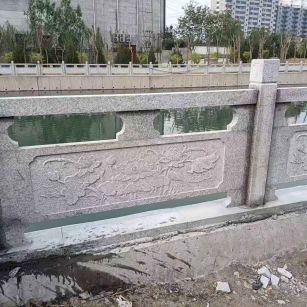 汕尾 芙蓉白大花桥梁、河道，石材栏杆、围栏、护栏