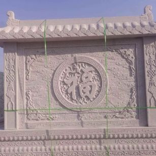 汕尾 芝麻白花岗岩屏风，照壁，影壁