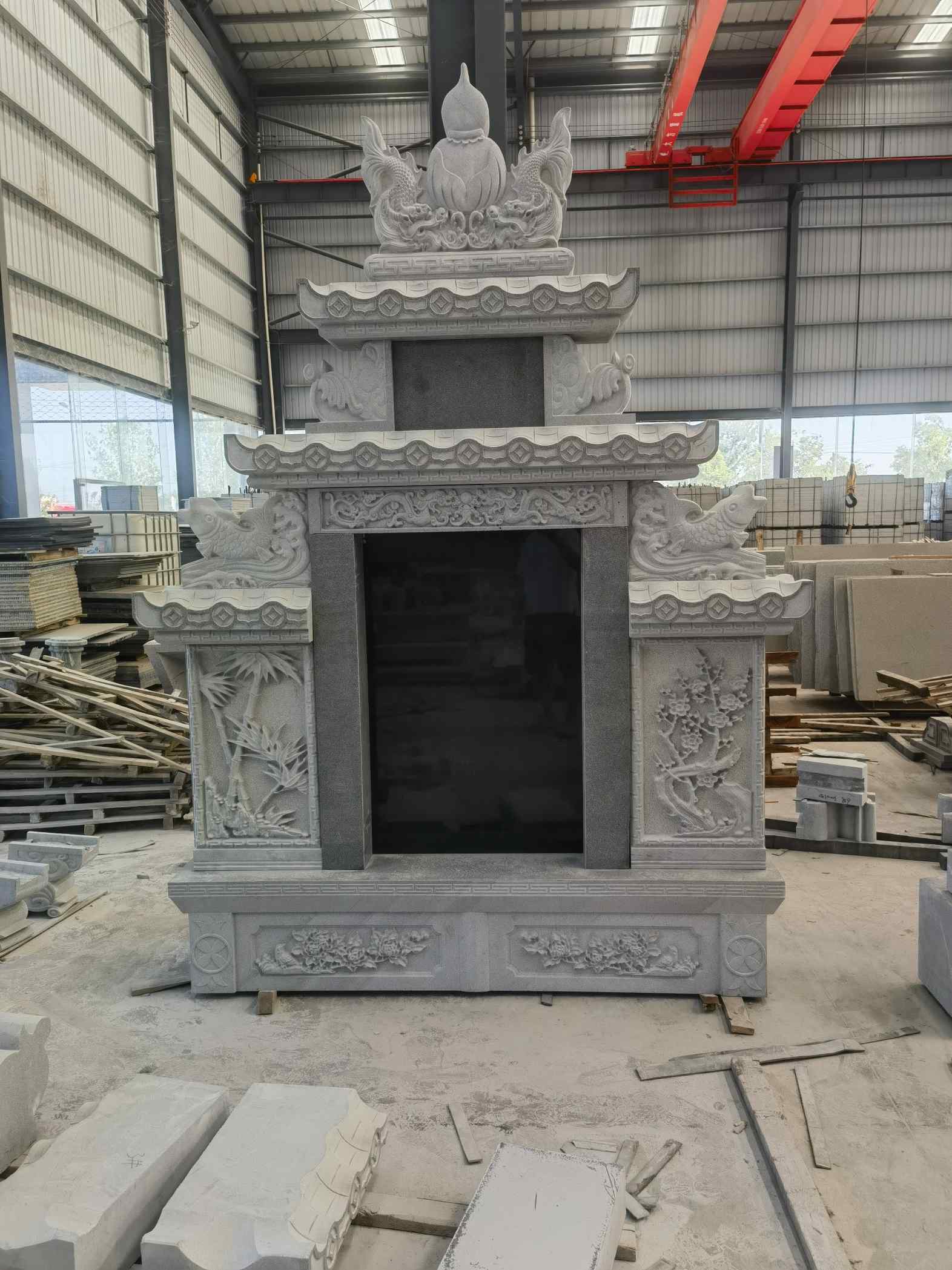 汕尾 芝麻灰高档墓碑、土墓，一套也支持定做