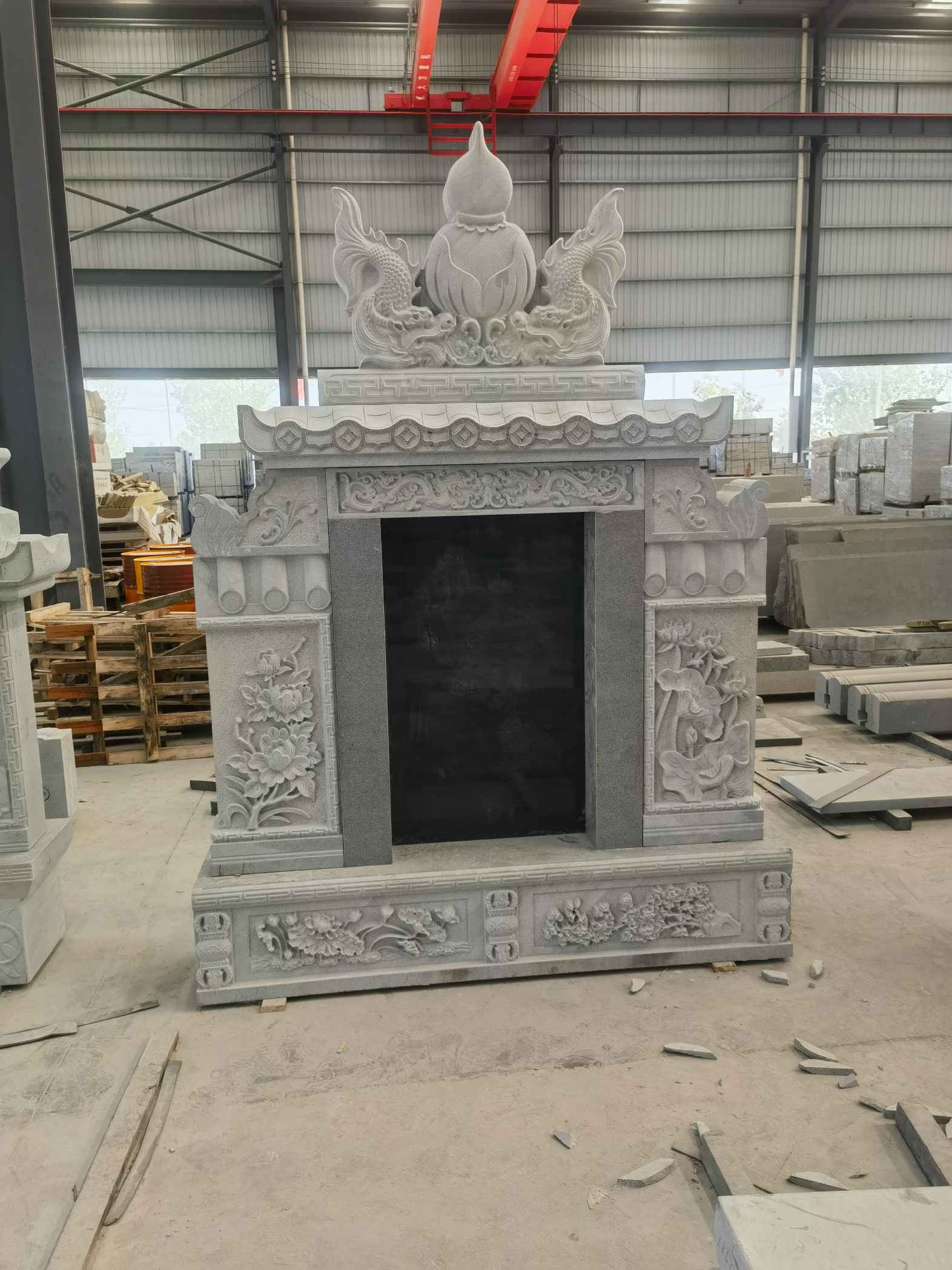 汕尾 芝麻灰高档墓碑、土墓，一套也支持定做