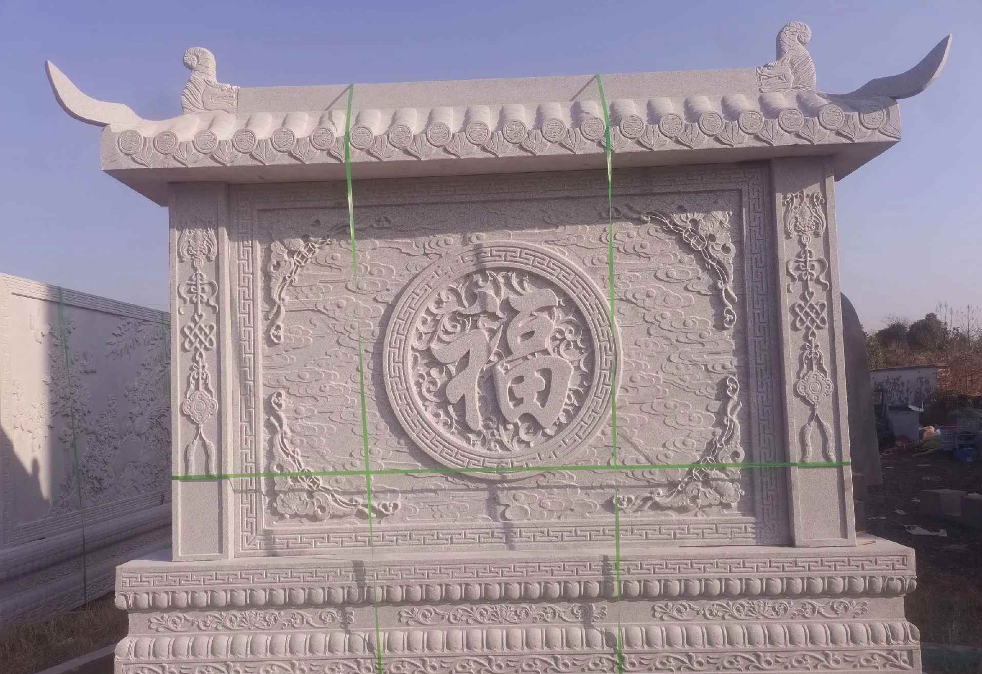 汕尾 芝麻白花岗岩屏风，照壁，影壁